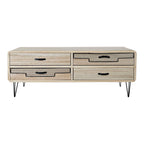 TV stolek DKD Home Decor kovové paulovniové dřevo (115 x 61 x 43 cm) – obrázek 4