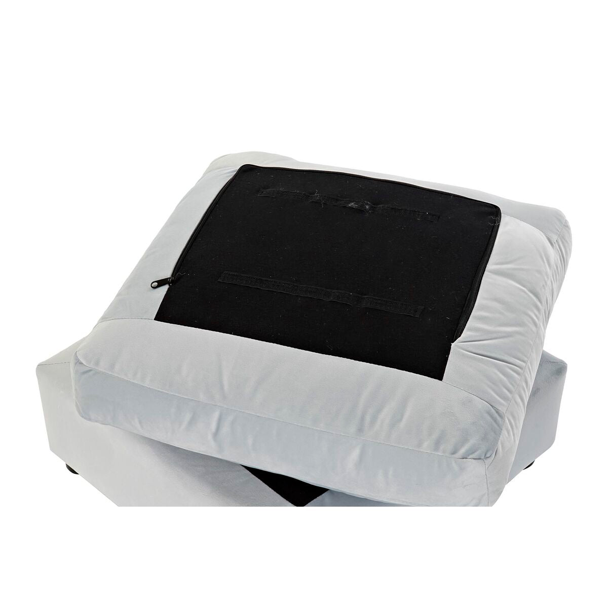 Podnožka DKD Home Decor dřevo polyester nebesky modrá moderní (55 x 55 x 35 cm) – obrázek 2