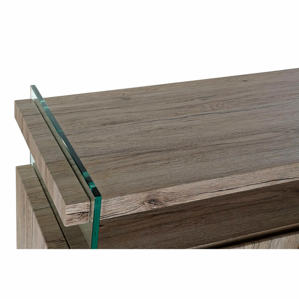 Příborník DKD Home Decor přírodní Tvrzené sklo Dřevo MDF 120 x 44 x 120 cm – obrázek 2