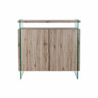 Příborník DKD Home Decor přírodní Tvrzené sklo Dřevo MDF 120 x 44 x 120 cm – obrázek 5
