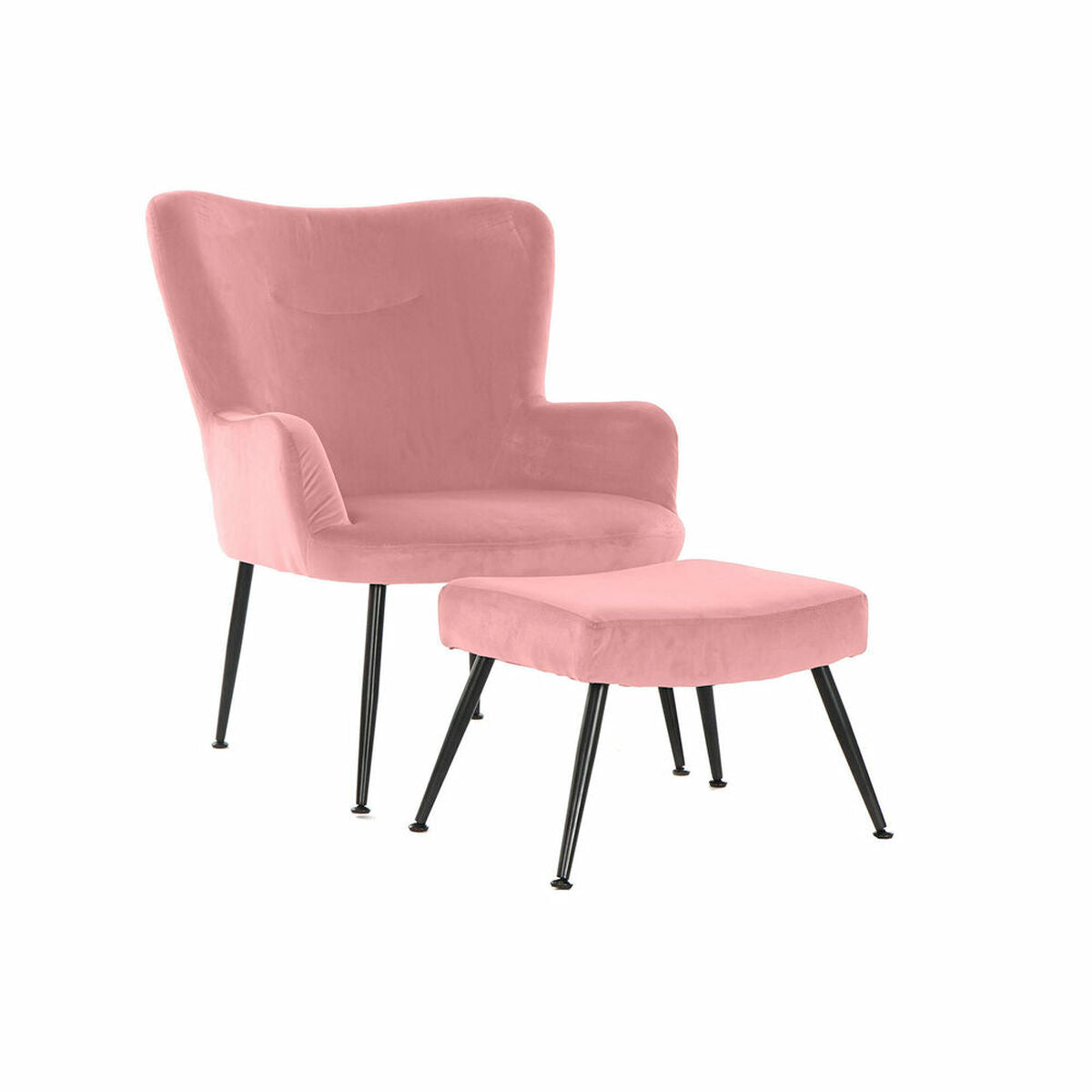 Křeslo DKD Home Decor černé, růžové 70 x 60 x 84 cm