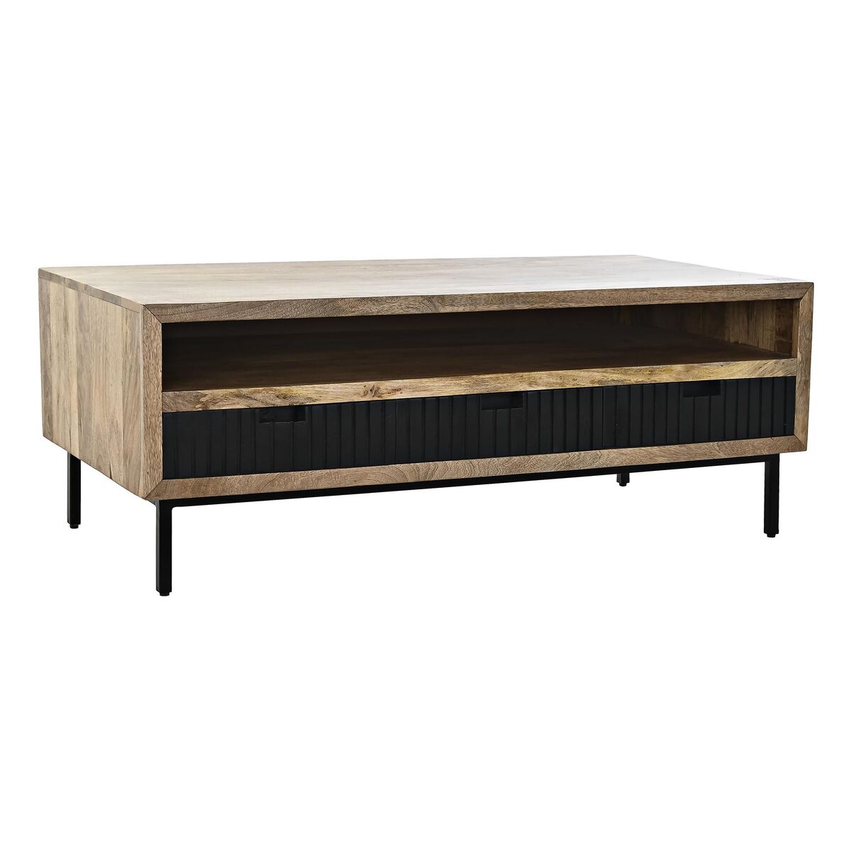 Stolní dekorace DKD Home Decor černá světle hnědá kov mangové dřevo 120 x 60 x 45 cm