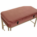 Stolička DKD Home Decor růžová zlatá kovová (80 x 40 x 47 cm) – obrázek 4