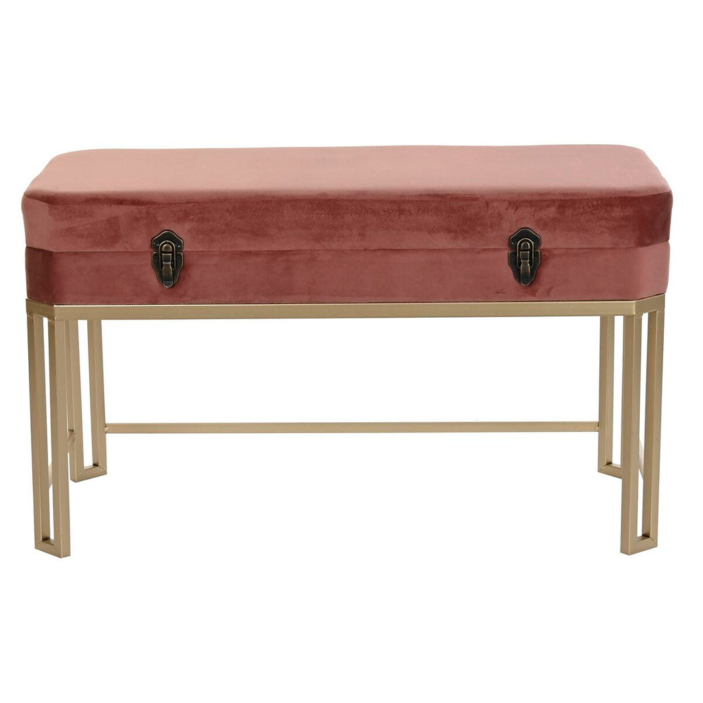 Stolička DKD Home Decor růžová zlatá kovová (80 x 40 x 47 cm) – obrázek 3