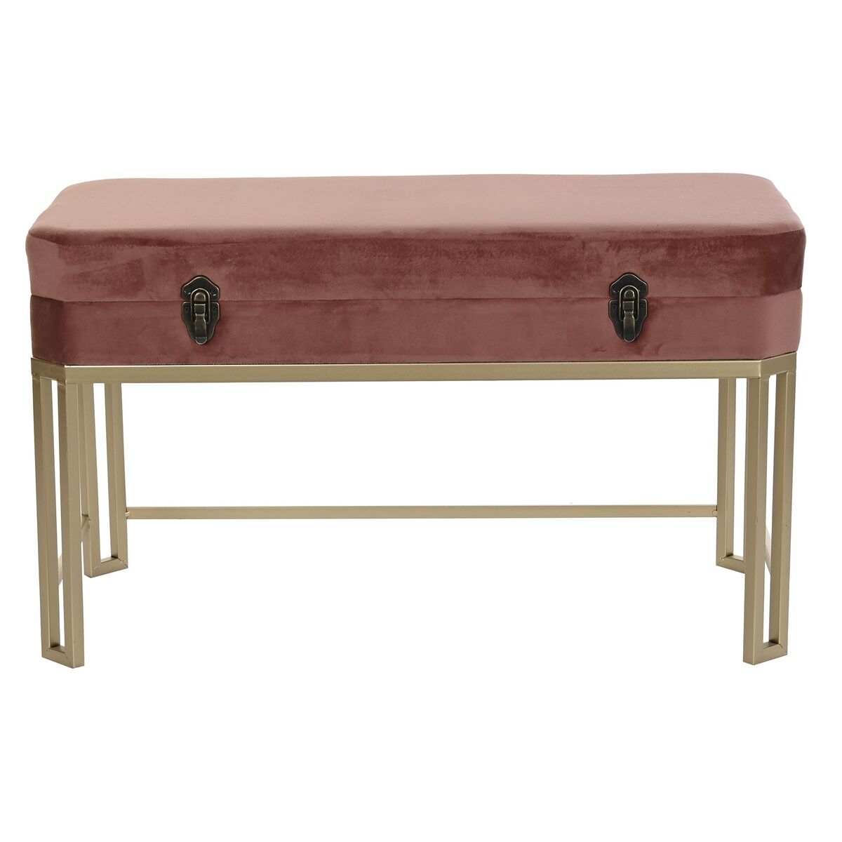 Stolička DKD Home Decor růžová zlatá kovová (80 x 40 x 47 cm) – obrázek 3