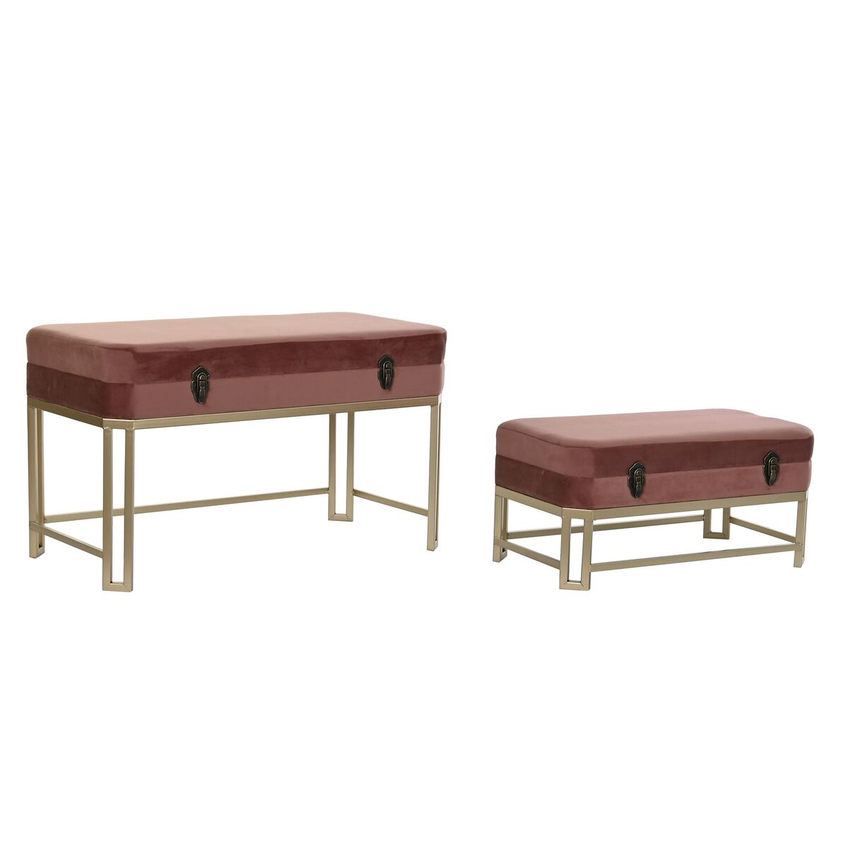 Stolička DKD Home Decor růžová zlatá kovová (80 x 40 x 47 cm)