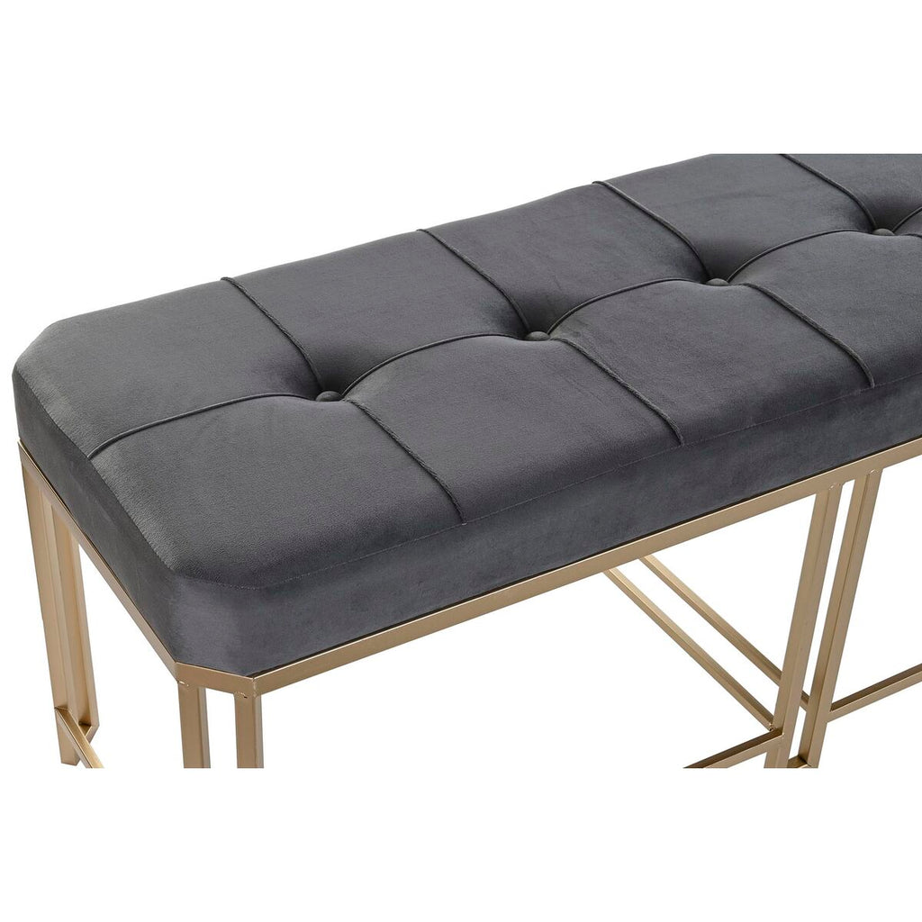 Barová stolička DKD Home Decor Šedá Kov Samet (120 x 40 x 47 cm) – obrázek 2