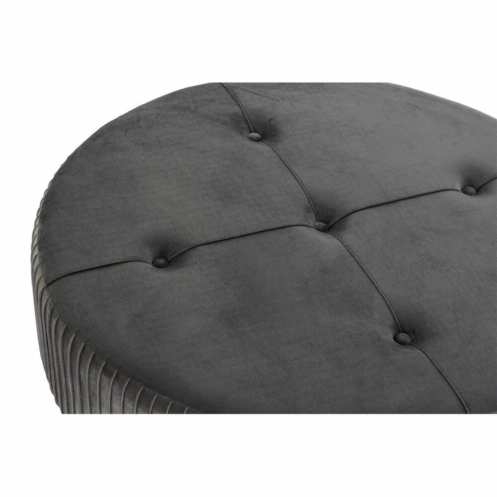 Podnožka DKD Home Decor 80 x 80 x 38 cm Scandi šedá dřevo samet tmavě šedá Velvet – obrázek 3