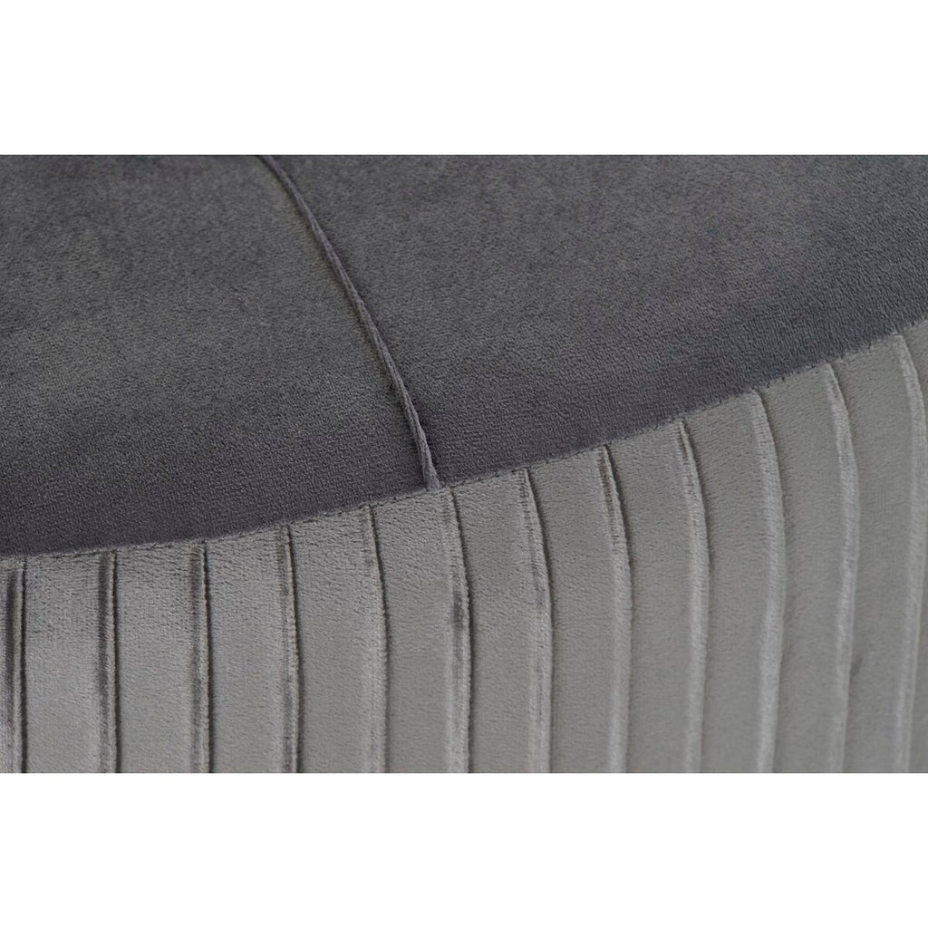 Podnožka DKD Home Decor 80 x 80 x 38 cm Scandi šedá dřevo samet tmavě šedá Velvet – obrázek 2