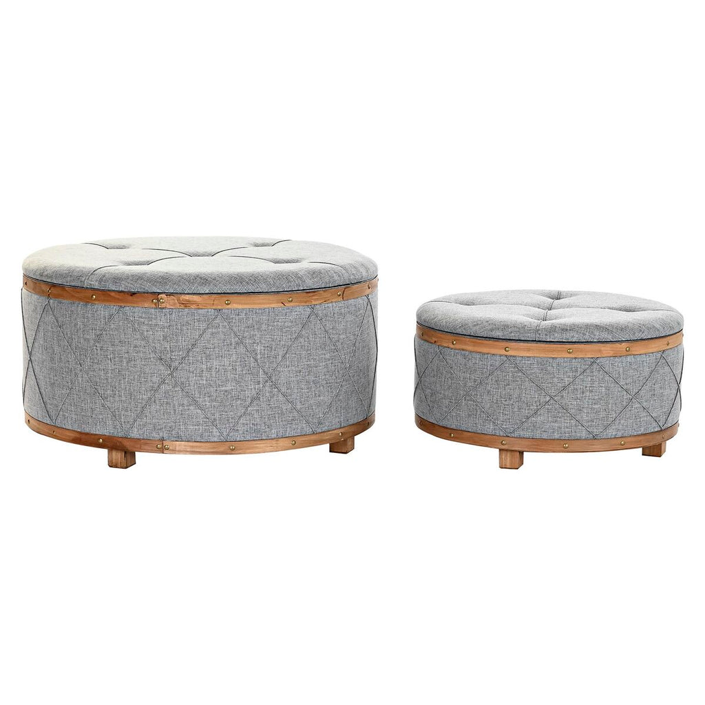 Barová židle DKD Home Decor přírodní Dřevo polyester Světle šedá (80 x 80 x 43 cm)