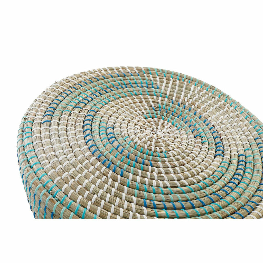 Opěrka nohou DKD Home Decor přírodní tyrkysová bílá ratan tropická mořská tráva (41 x 41 x 42 cm) – obrázek 3
