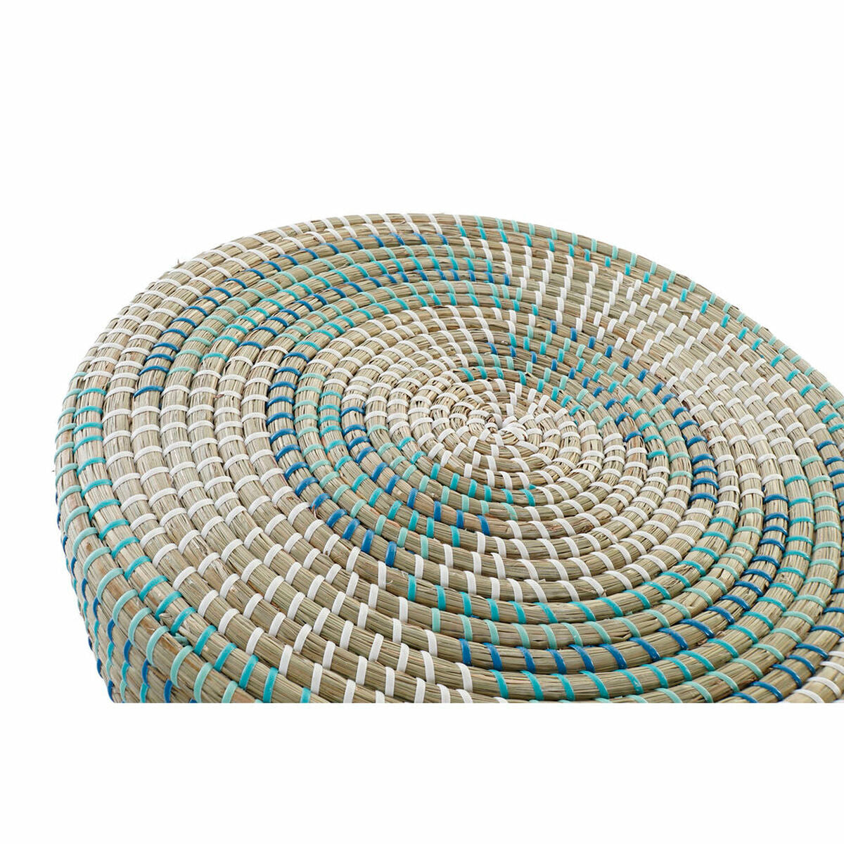 Opěrka nohou DKD Home Decor přírodní tyrkysová bílá ratan tropická mořská tráva (41 x 41 x 42 cm) – obrázek 3