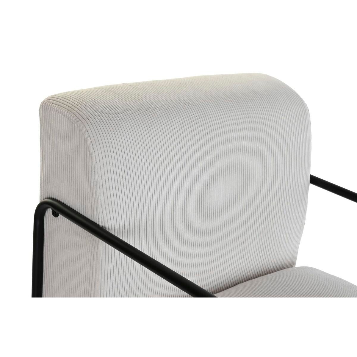 Křeslo DKD Home Decor černé polyester bílé železo (64 x 74 x 79 cm) – obrázek 2
