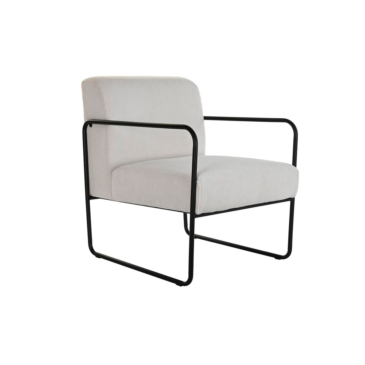 Křeslo DKD Home Decor černé polyester bílé železo (64 x 74 x 79 cm)