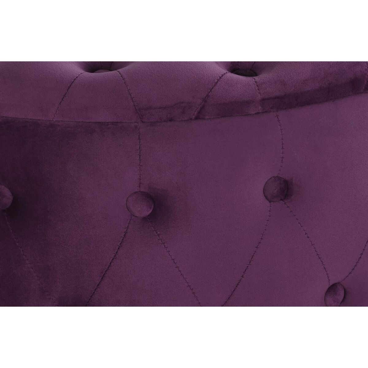 Podnožka DKD Home Decor Purpurová polyester Bordó Dřevo MDF (70 x 70 x 42 cm) – obrázek 2
