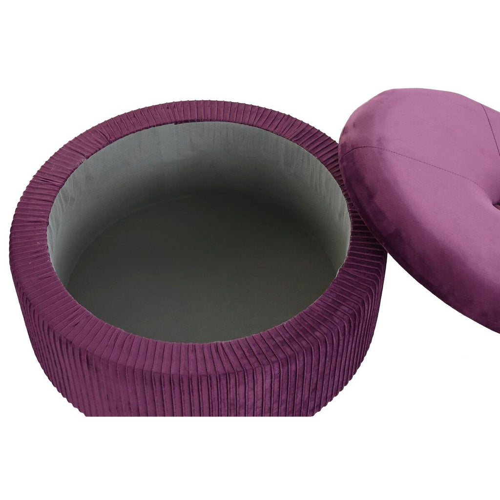Podnožka DKD Home Decor polyester MDF bordó (70 x 70 x 28 cm) – obrázek 2
