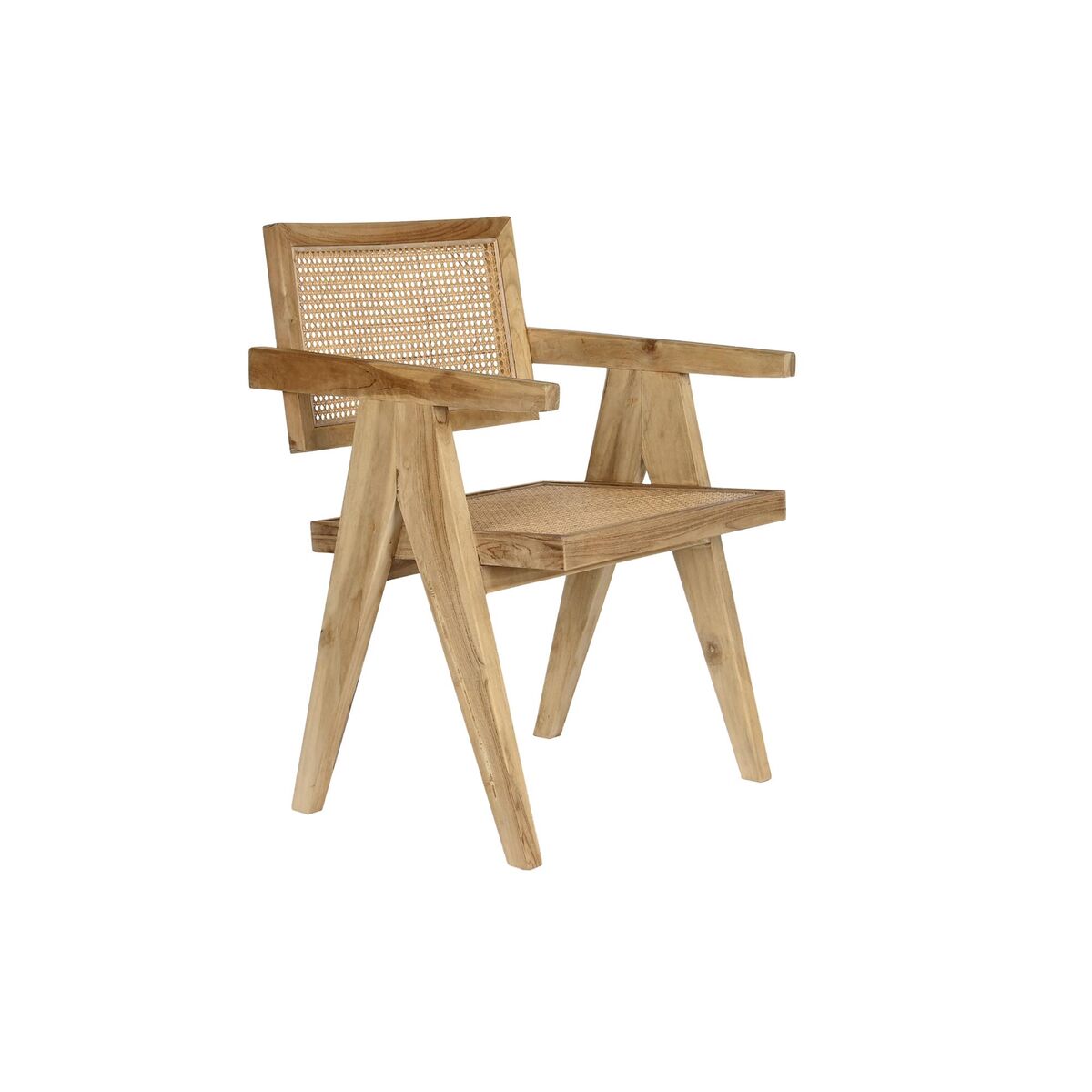 Jídelní židle DKD Home Decor přírodní teak ratan (58 x 56 x 82 cm)