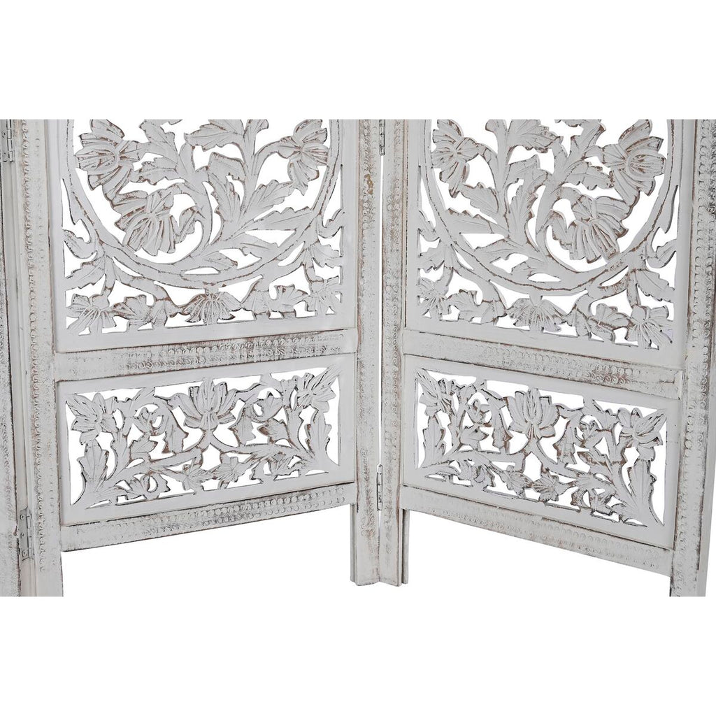 Španělská zástěna DKD Home Decor bílá mangové dřevo MDF 150 x 2 x 180 cm 186x54x10.5 cm bílá – obrázek 2