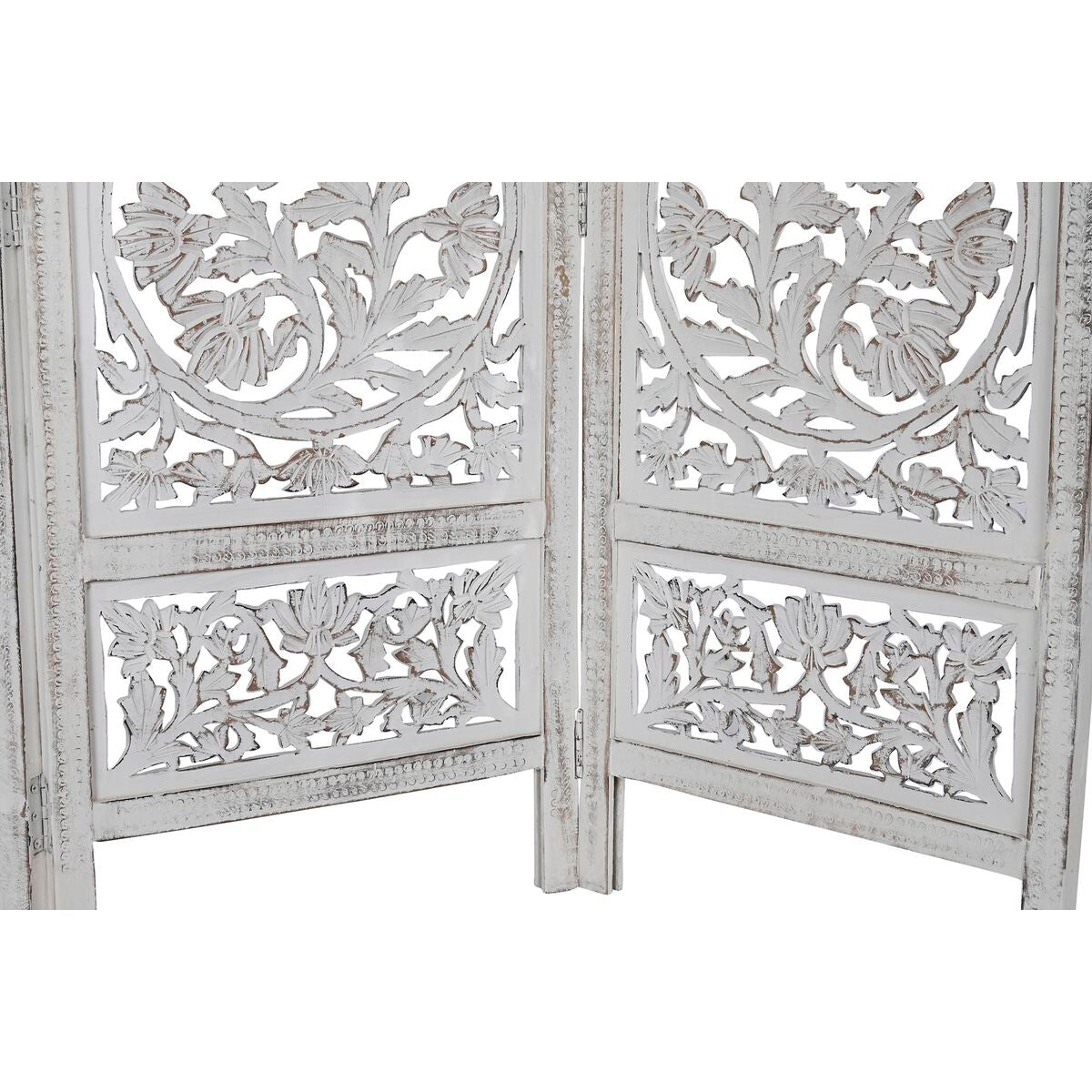 Španělská zástěna DKD Home Decor bílá mangové dřevo MDF 150 x 2 x 180 cm 186x54x10.5 cm bílá – obrázek 2