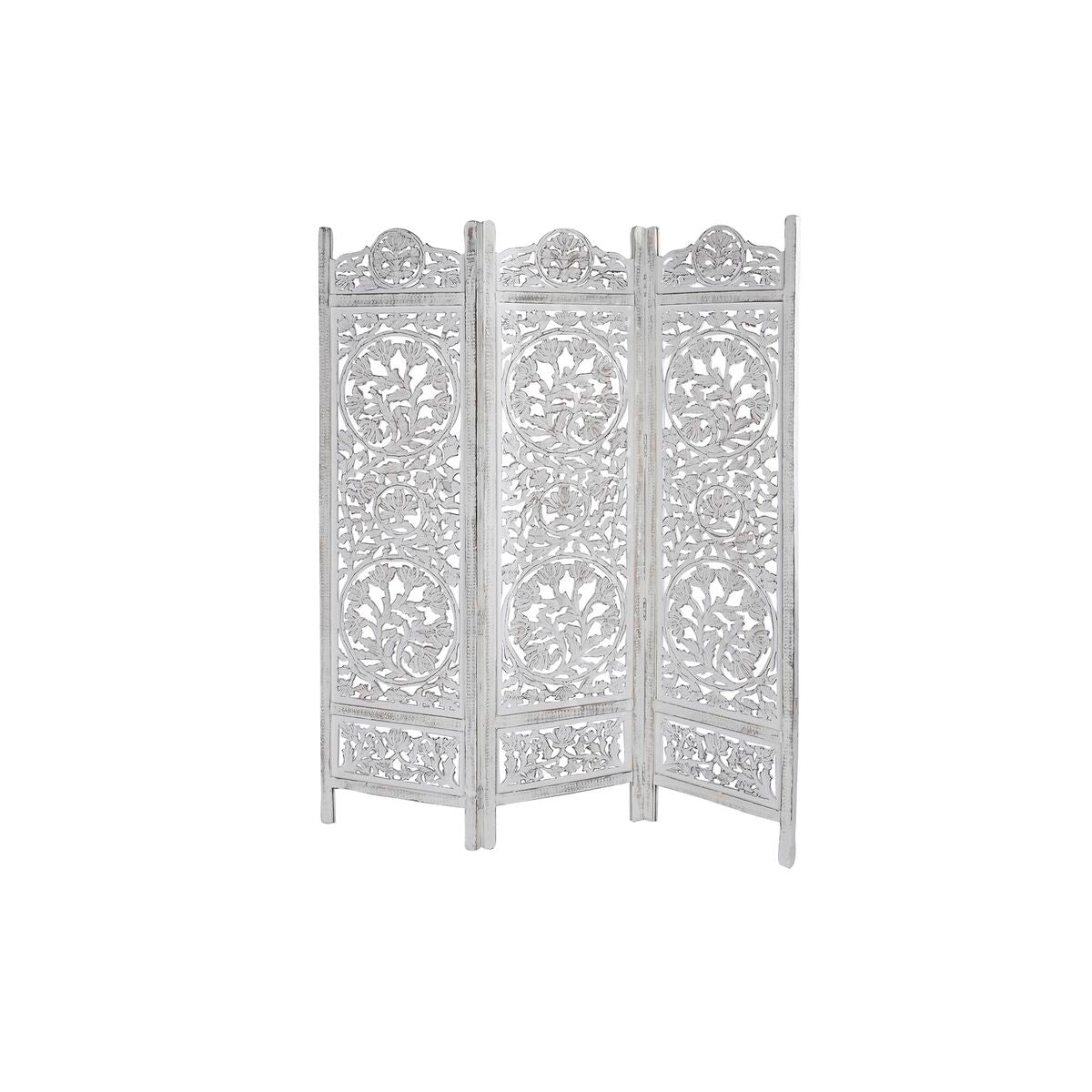 Španělská zástěna DKD Home Decor bílá mangové dřevo MDF 150 x 2 x 180 cm 186x54x10.5 cm bílá