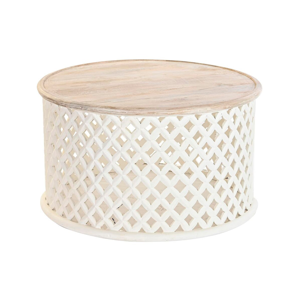 Stolní dekorace DKD Home Decor bílá, přírodní hliník, mangové dřevo 81 x 81 x 45 cm