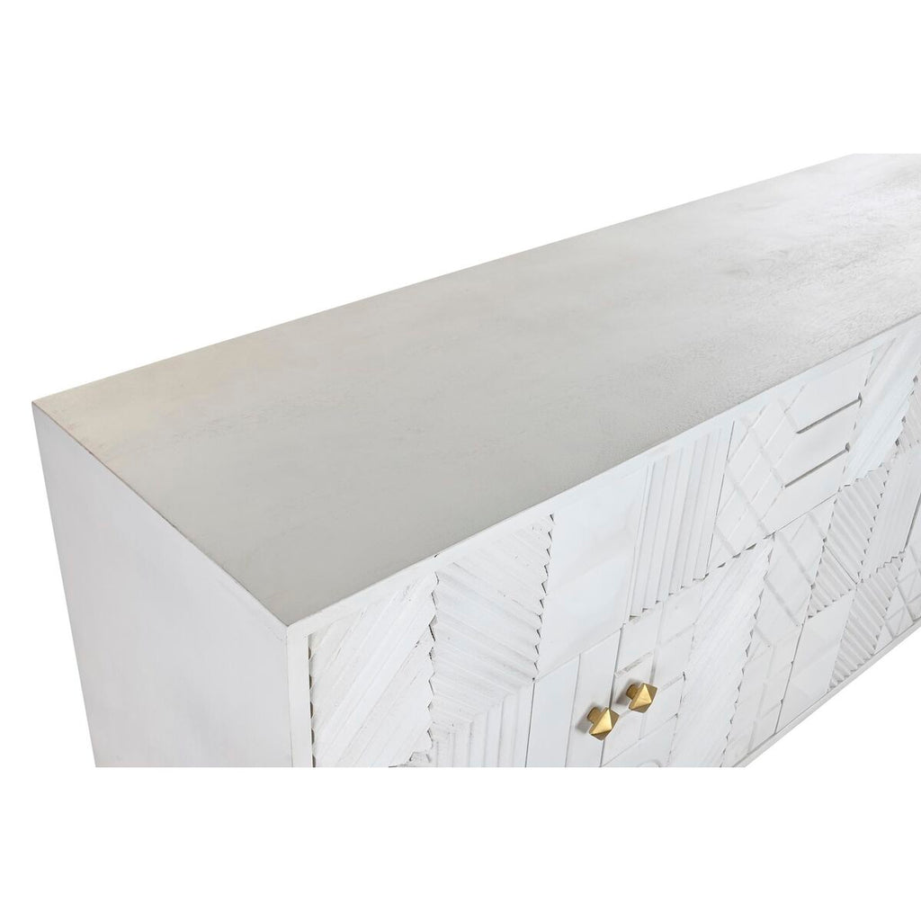 Příborník DKD Home Decor bílý mosaz mangové dřevo 157 x 43 x 84 cm 153 x 43 x 84 cm kosočtverce – obrázek 2