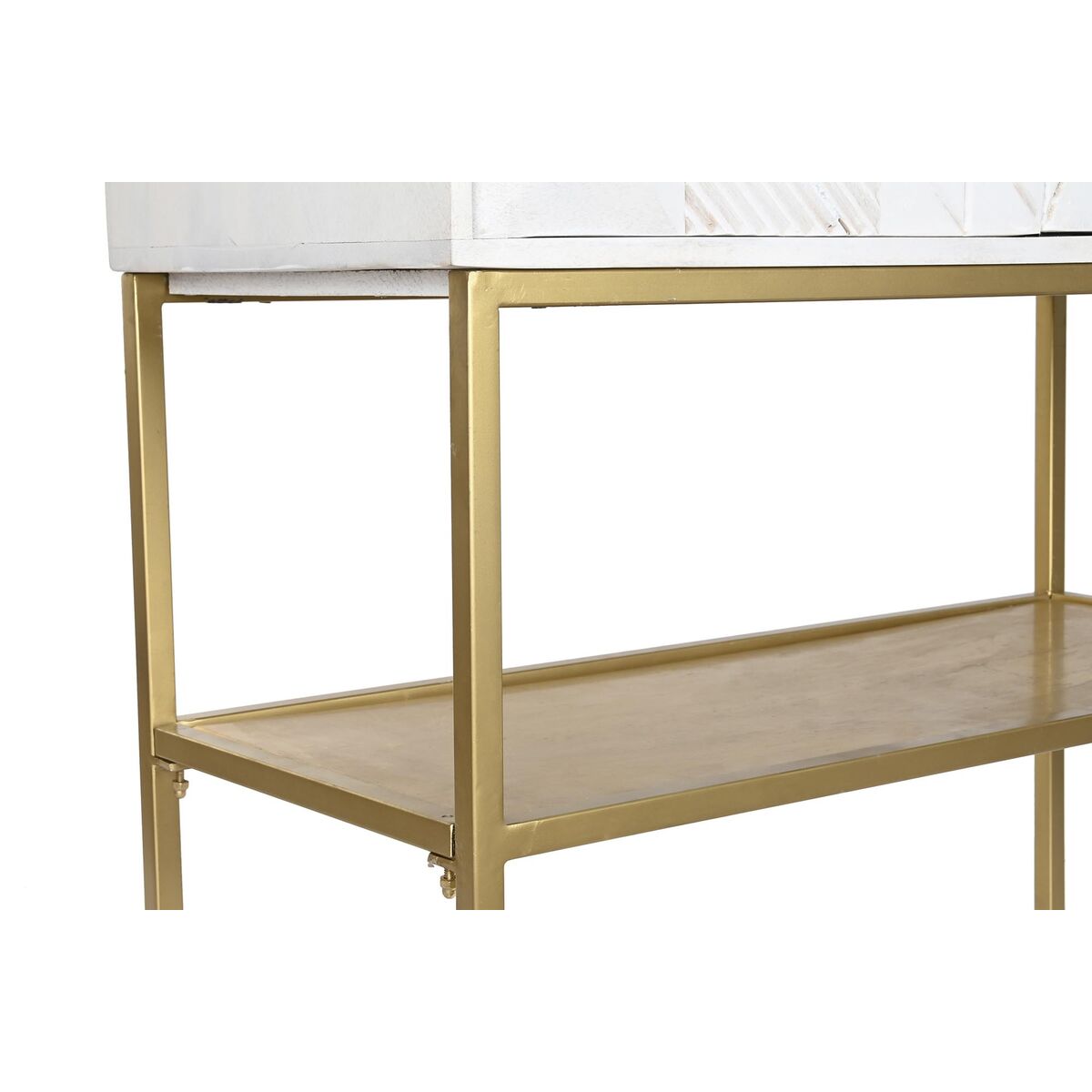 Příborník DKD Home Decor bílý zlatý kov mangovníkové dřevo 91 x 44 x 152 cm – obrázek 5