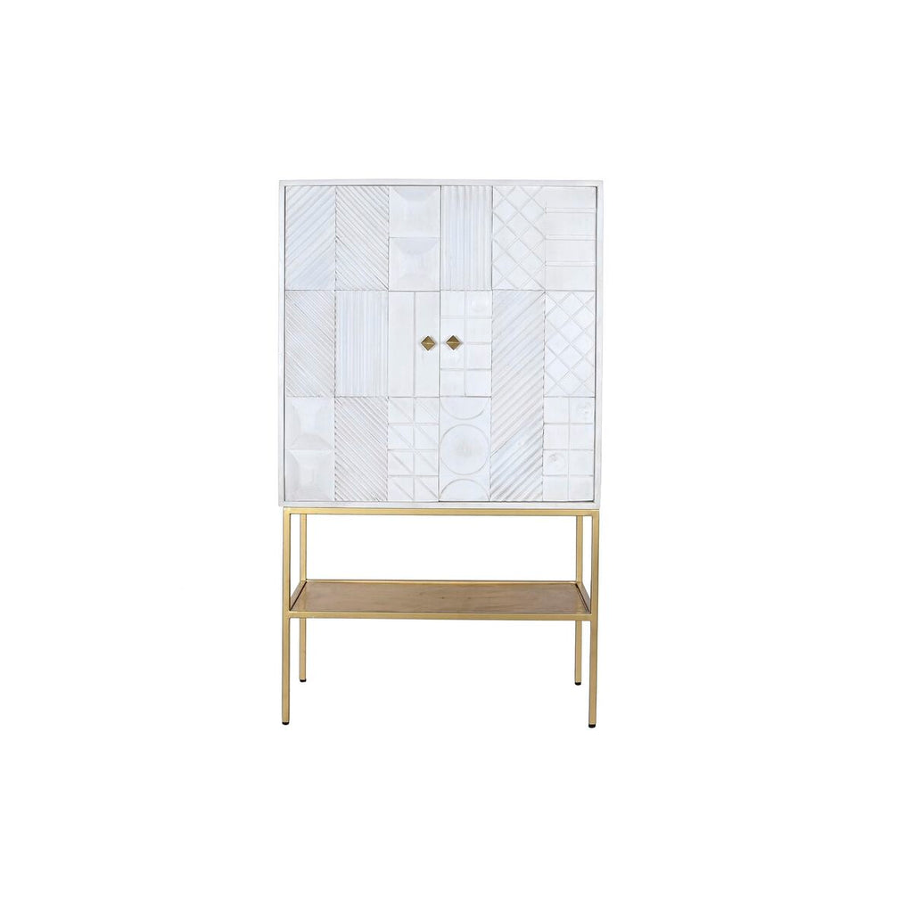 Příborník DKD Home Decor bílý zlatý kov mangovníkové dřevo 91 x 44 x 152 cm – obrázek 3