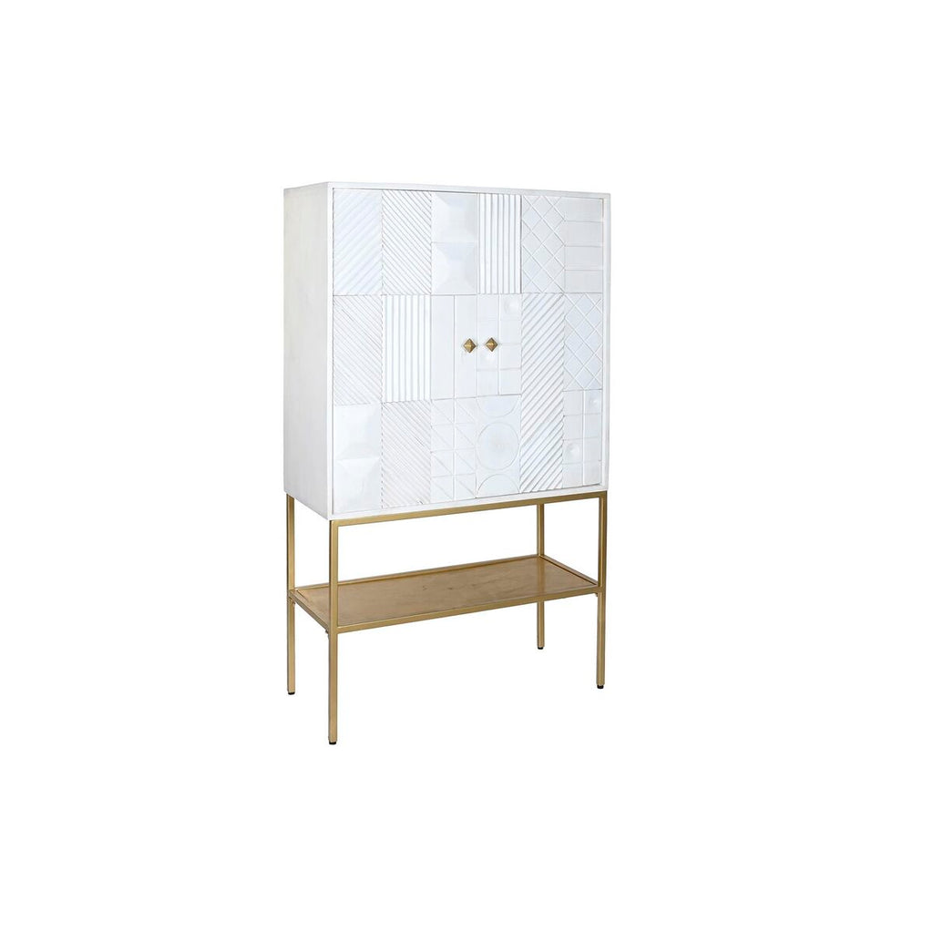 Příborník DKD Home Decor bílý zlatý kov mangovníkové dřevo 91 x 44 x 152 cm