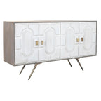 Příborník DKD Home Decor bílý šedý zlatý kov mangové dřevo 152 x 43 x 84 cm