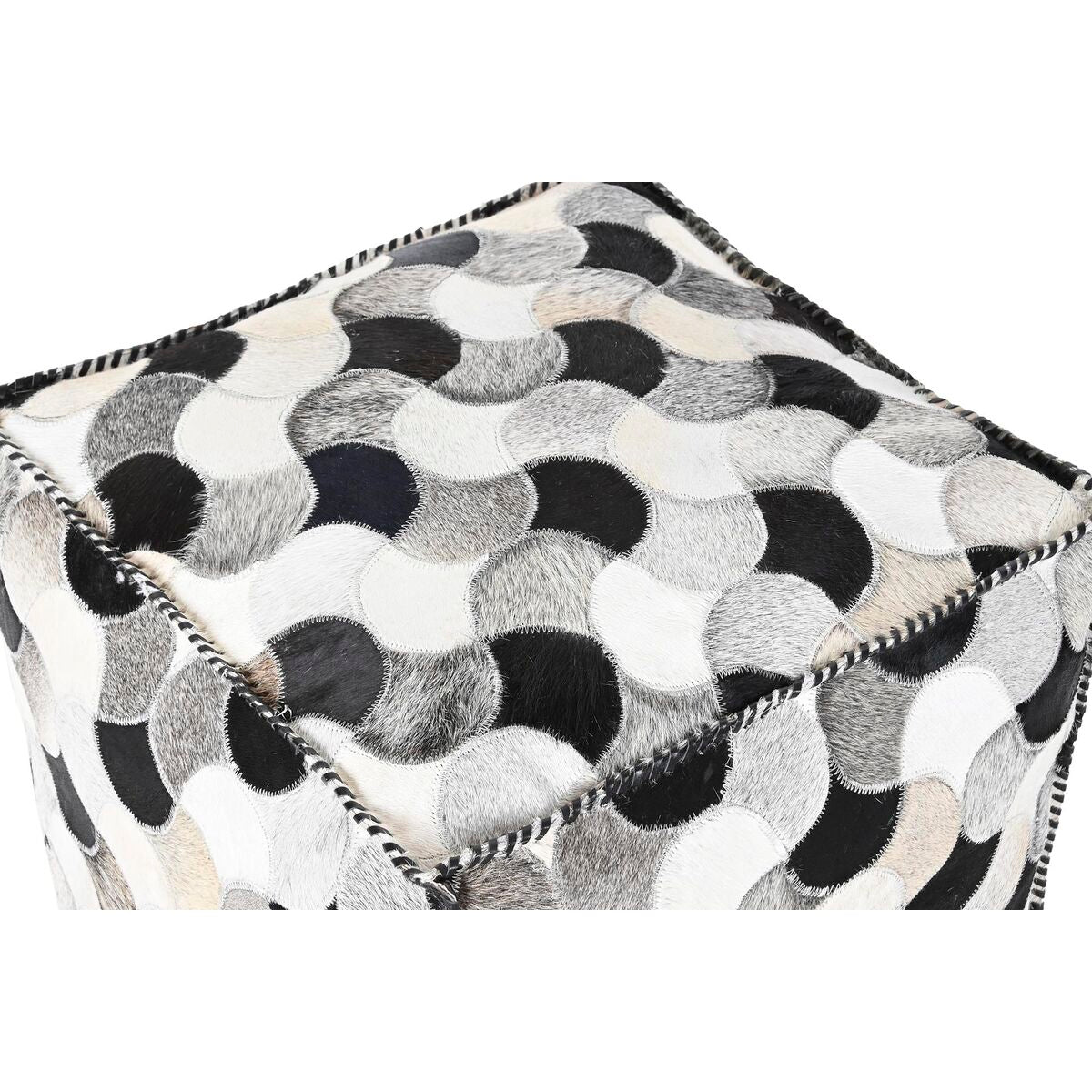 Puf DKD Home Decor Bílá Černá 45 x 45 x 40 cm – obrázek 3