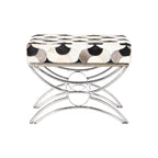 Barová stolička DKD Home Decor stříbrná černá ocel kůže bílá (53 x 40 x 43 cm) – obrázek 2
