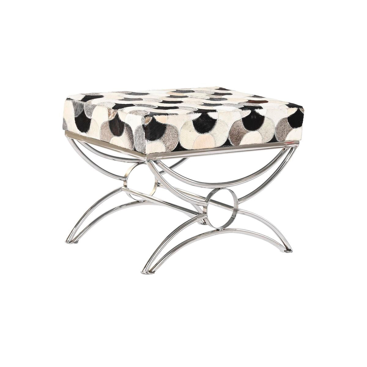 Barová stolička DKD Home Decor stříbrná černá ocel kůže bílá (53 x 40 x 43 cm)