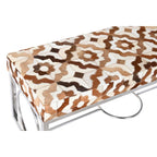 Barová stolička DKD Home Decor Hnědá Ocel Kůže Bílá (122 x 41 x 44 cm) – obrázek 4