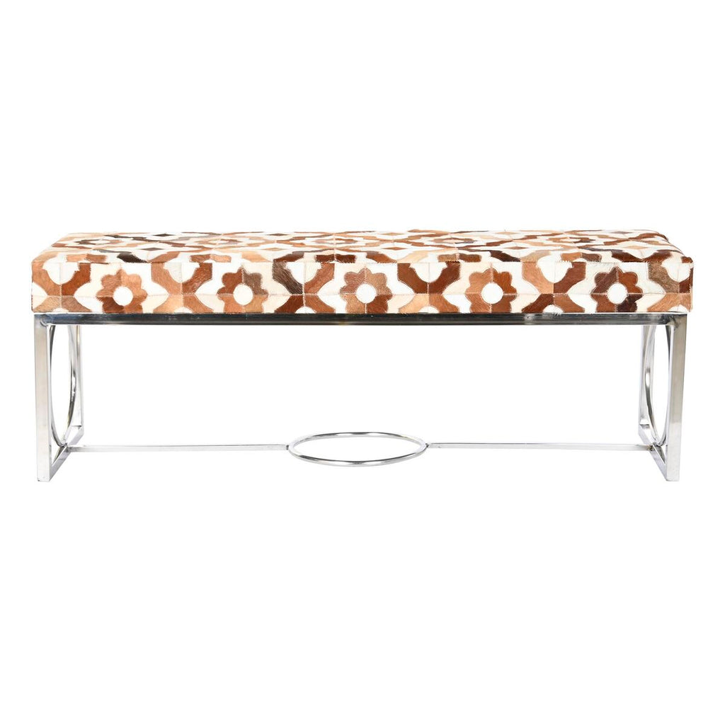 Barová stolička DKD Home Decor Hnědá Ocel Kůže Bílá (122 x 41 x 44 cm) – obrázek 2
