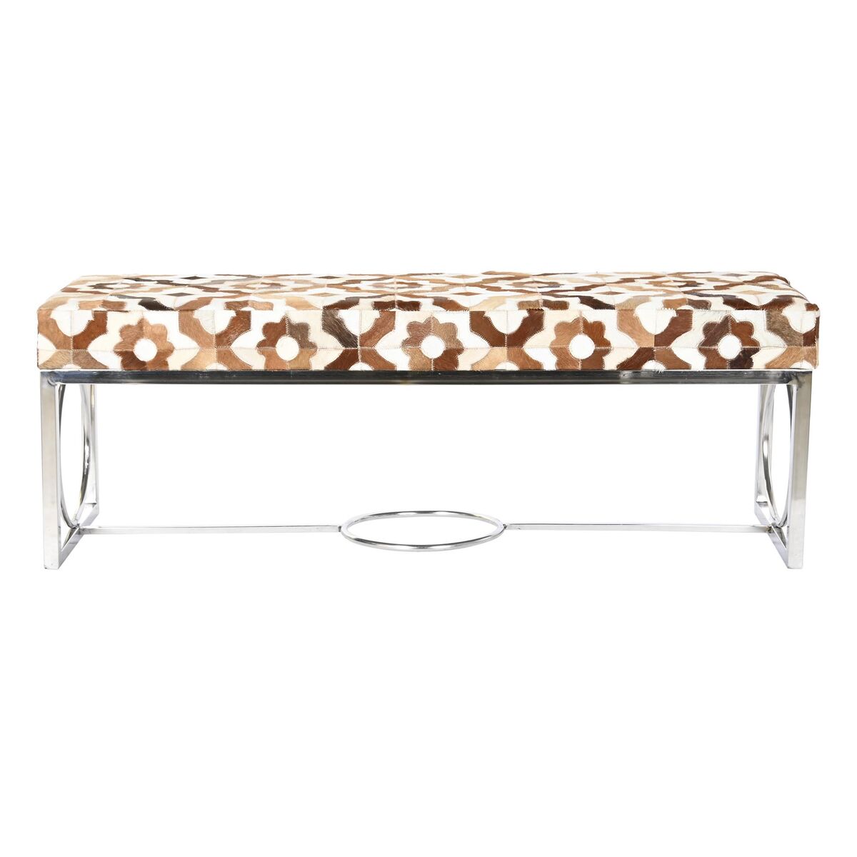 Barová stolička DKD Home Decor Hnědá Ocel Kůže Bílá (122 x 41 x 44 cm) – obrázek 2