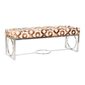 Barová stolička DKD Home Decor Hnědá Ocel Kůže Bílá (122 x 41 x 44 cm)