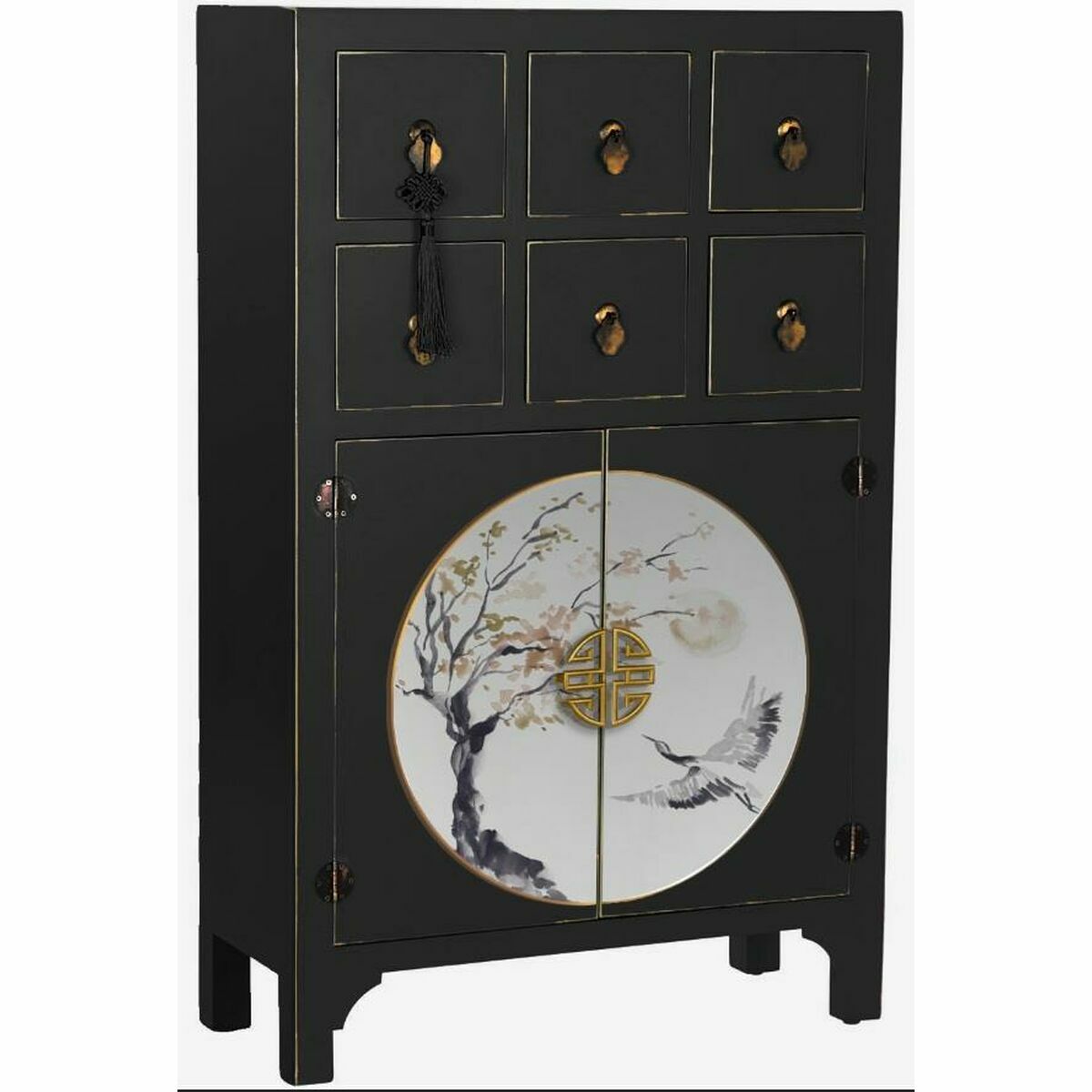 Odkládací stolek DKD Home Decor 95 x 26 x 79 cm jedle černá zlatá kov bílá dřevo MDF – obrázek 5