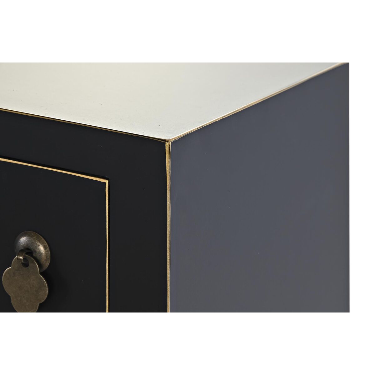 Odkládací stolek DKD Home Decor 95 x 26 x 79 cm jedle černá zlatá kov bílá dřevo MDF – obrázek 4