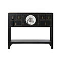 Odkládací stolek DKD Home Decor 95 x 26 x 79 cm jedle černá zlatá kov bílá dřevo MDF