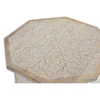 Odkládací stolek DKD Home Decor 49 x 49 x 53,5 cm hnědo-bílý mangové dřevo – obrázek 2