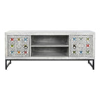 TV skříňka DKD Home Decor bílá béžová šedá vícebarevná z keramiky a mangového dřeva 130 x 40 x 56 cm – obrázek 6