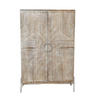 Skříň Home ESPRIT bílá mangové dřevo 85 x 38 x 134 cm – obrázek 2