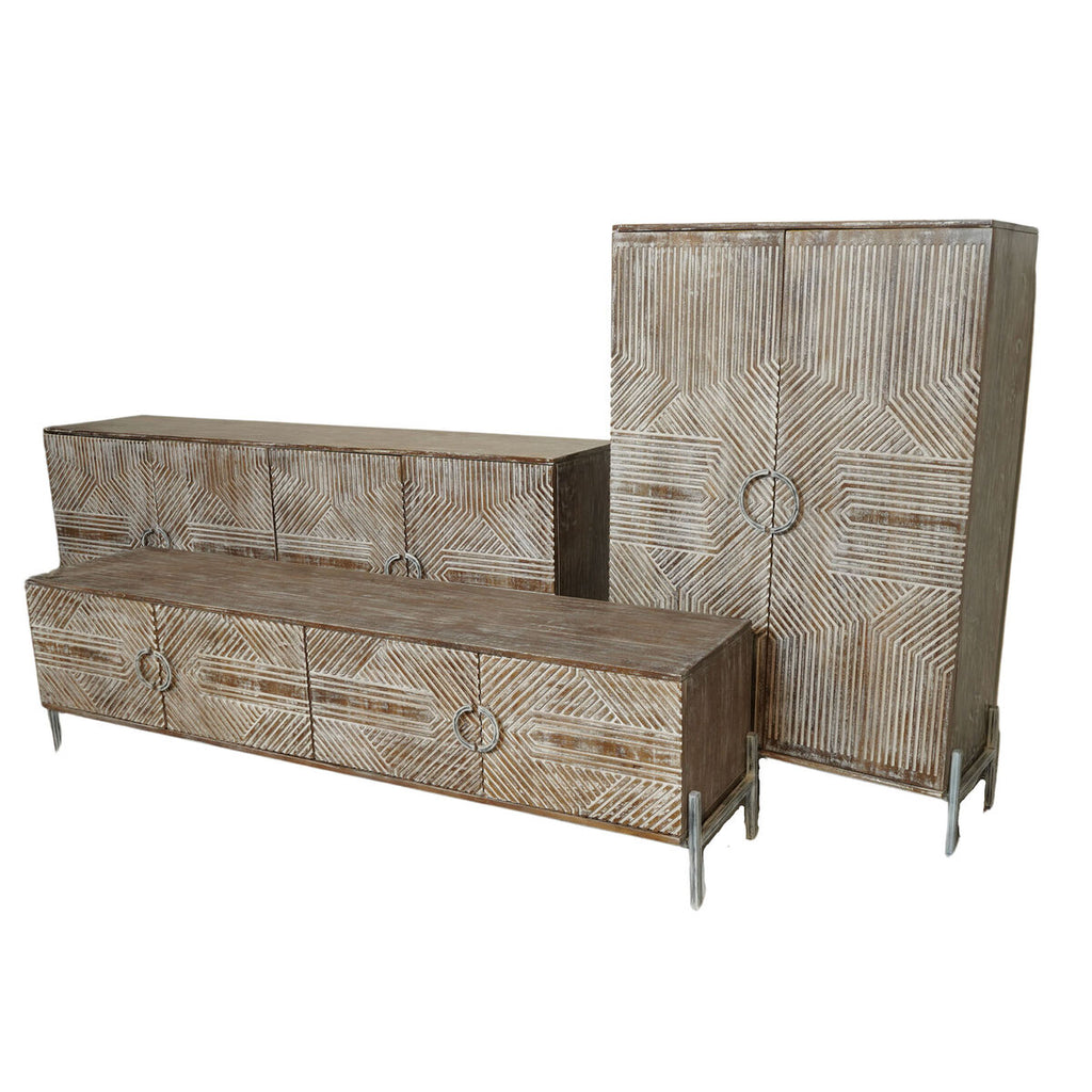 Skříň Home ESPRIT bílá mangové dřevo 85 x 38 x 134 cm – obrázek 5