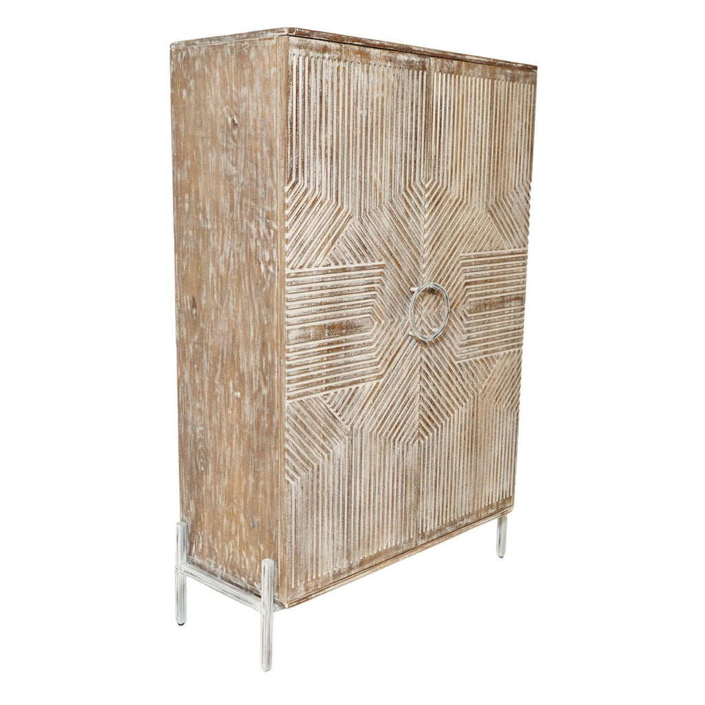 Skříň Home ESPRIT bílá mangové dřevo 85 x 38 x 134 cm