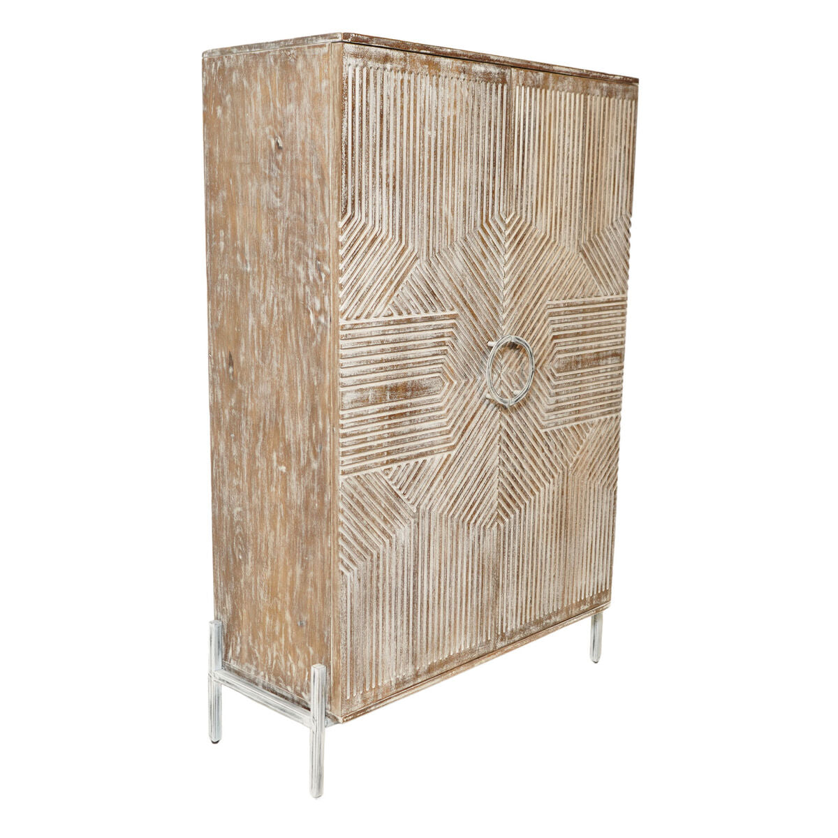 Skříň Home ESPRIT bílá mangové dřevo 85 x 38 x 134 cm