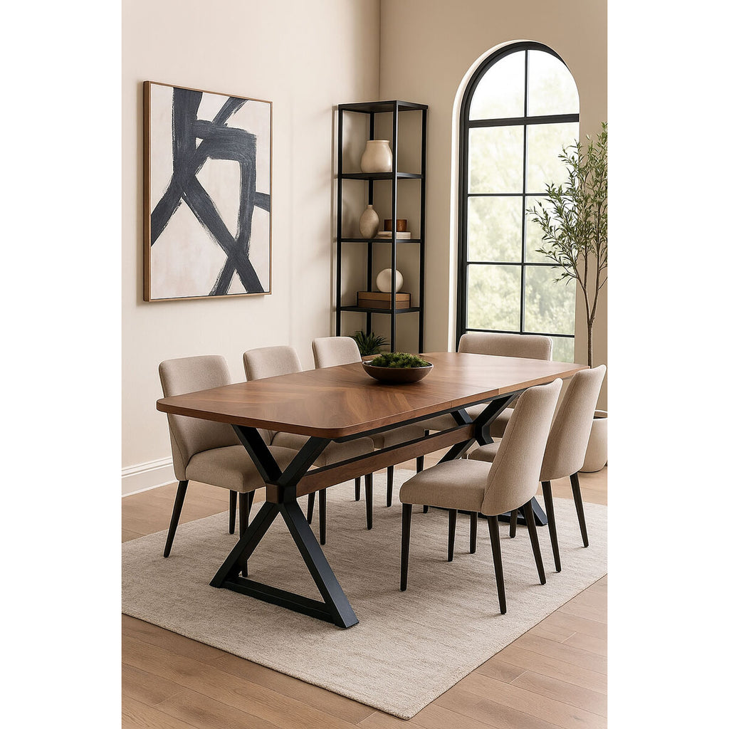 Jídelní stůl Home ESPRIT hnědo-černý, kov, dřevo MDF 200 X 97 X 75 CM – obrázek 2