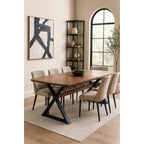 Jídelní stůl Home ESPRIT hnědo-černý, kov, dřevo MDF 200 X 97 X 75 CM – obrázek 2