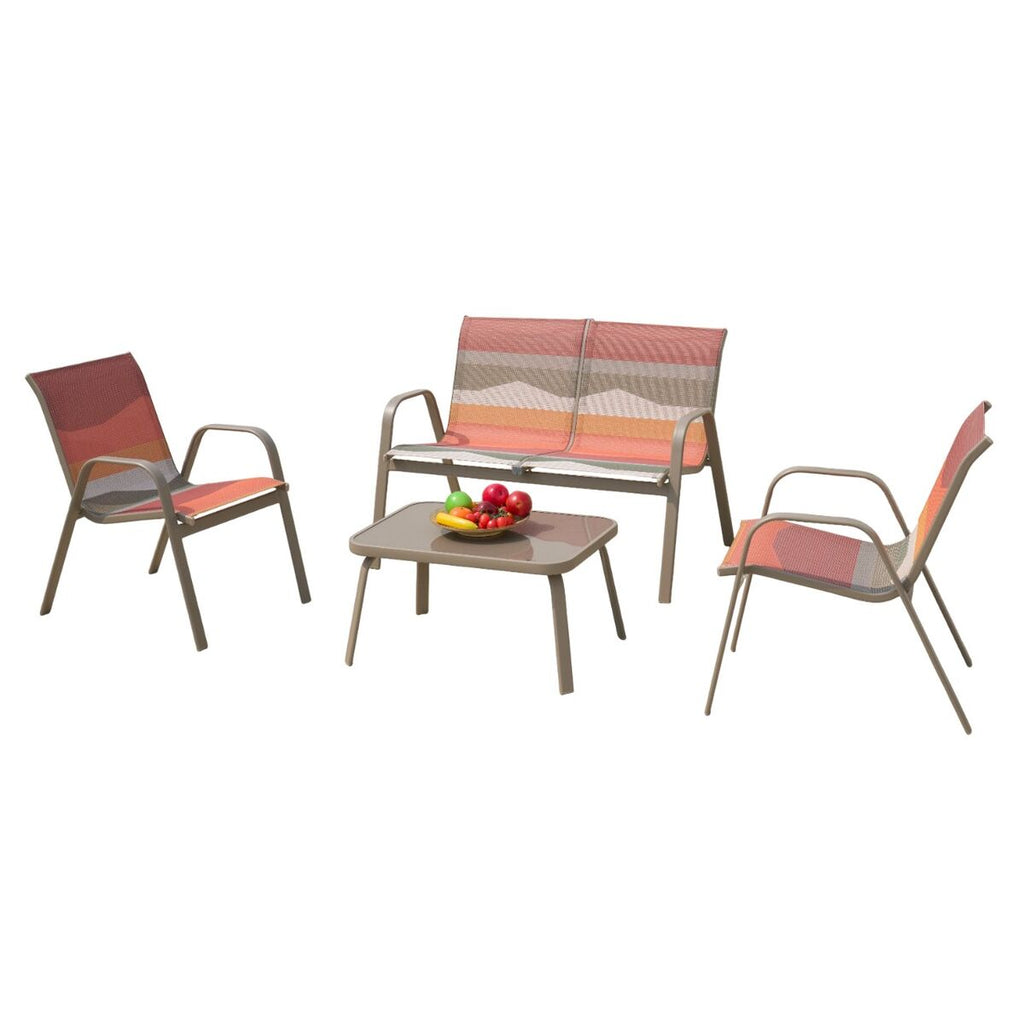 Zahradní lavice Home ESPRIT zelená pestrá 112 X 71 X 85 CM