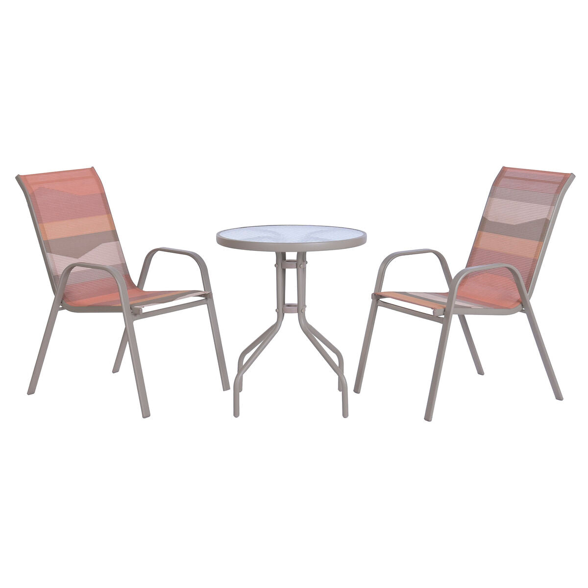 Sada stolu se 2 židlemi Home ESPRIT zelená pestrobarevná 60 x 60 x 70 cm